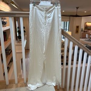 Reformation white silk wide leg pants - size 8
